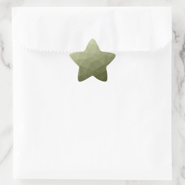 Army light green gradient geometric mesh pattern star sticker (Bag)