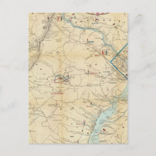 Army Map of The Seat of War In Virginia Postcard