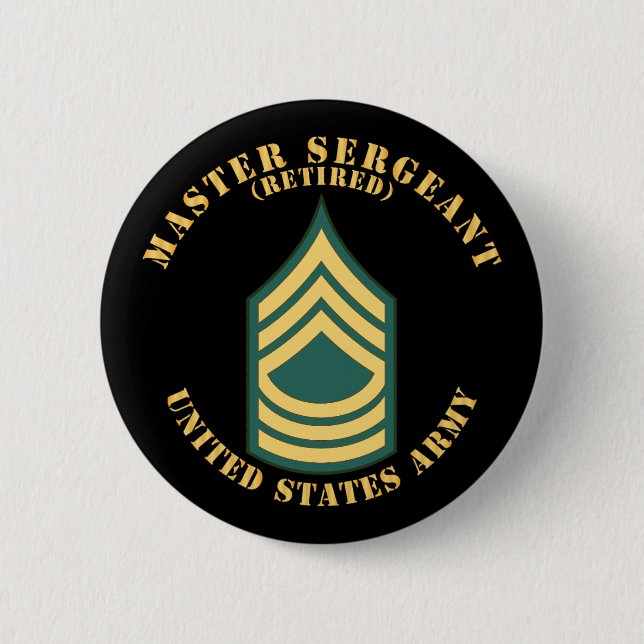 Army - Master Sergeant - MSG - Retired - Flat 6 Cm Round Badge (Front)