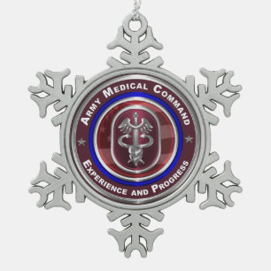Army Medical Command-AMEDD Keepsake Snowflake Pewter Christmas Ornament
