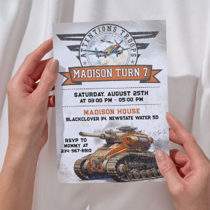 Army Military Birthday Party Invitation