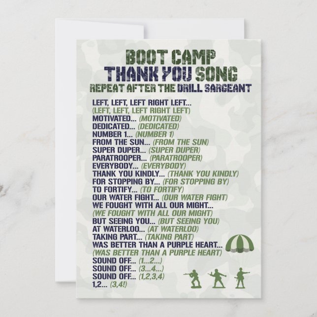 Army Military Birthday Thank You Cards (Front)