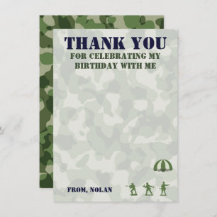 Army Military Birthday Thank You Note Cards