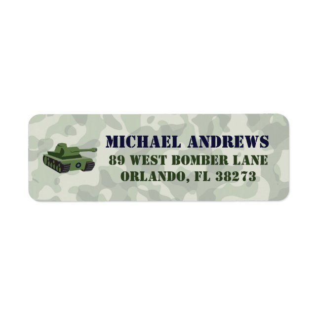 Army Military Camo Return Address Label (Front)