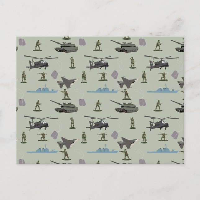 Army Military Camouflage Green Camo Holiday Postcard (Front)