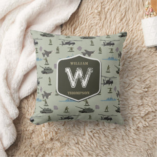 Army Military Camouflage Green Camo Pattern Cushion