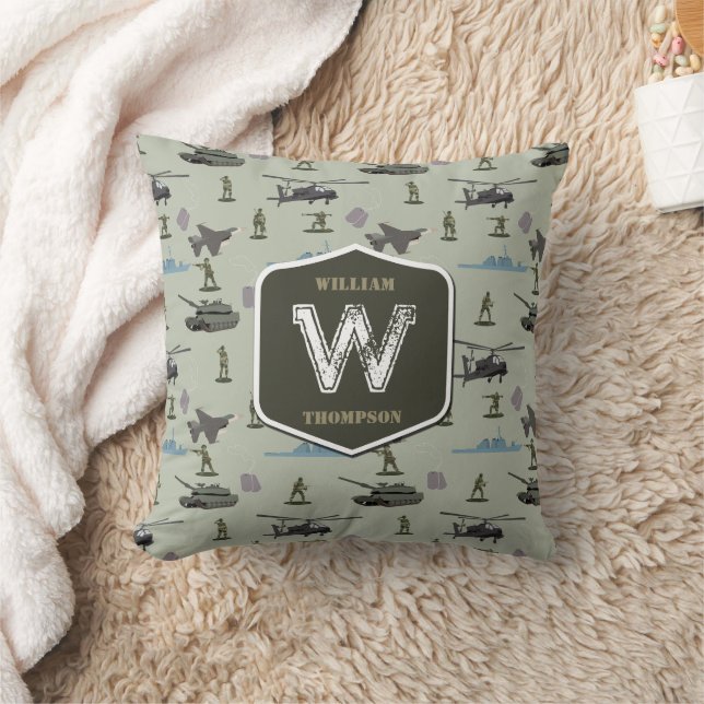 Army Military Camouflage Green Camo Pattern Cushion (Blanket)