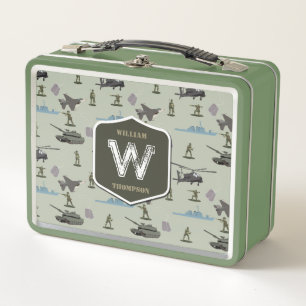 Army Military Camouflage Green Camo Pattern Metal Lunch Box