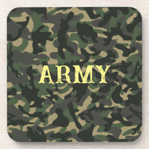Army military camouflage green coaster