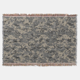 Army military camouflage khaki green throw blanket