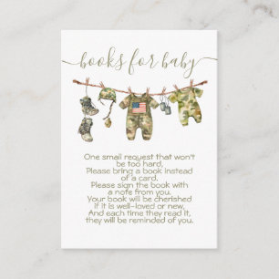 Army Military clothesline Books for Baby Enclosure Card