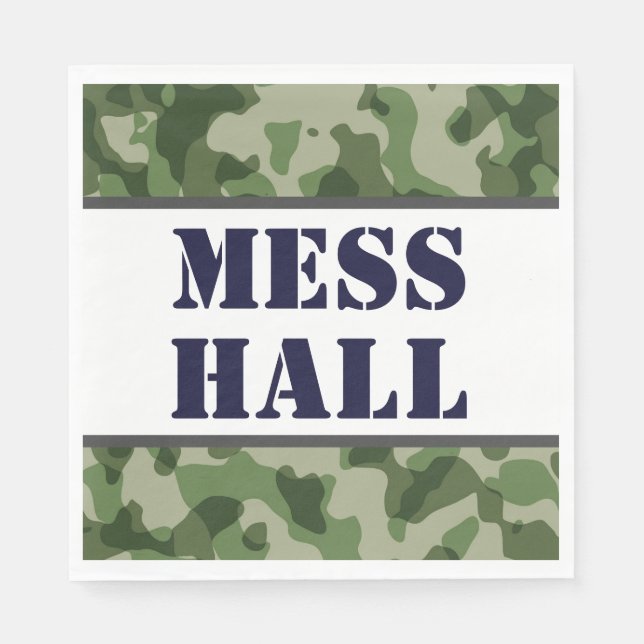 Army Military Mess Hall Birthday Party Napkin (Front)