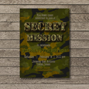 Army - Military - Soldier - Boy Birthday Invitation