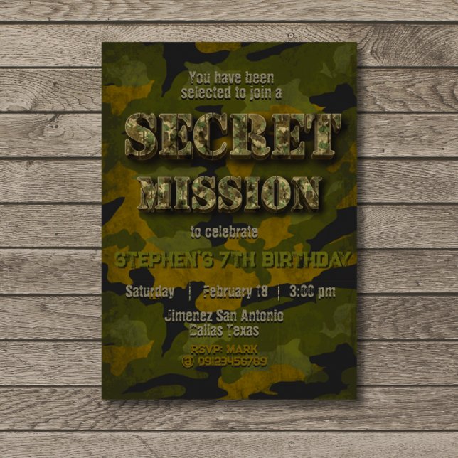 Army - Military - Soldier - Boy Birthday Invitation (Creator Uploaded)