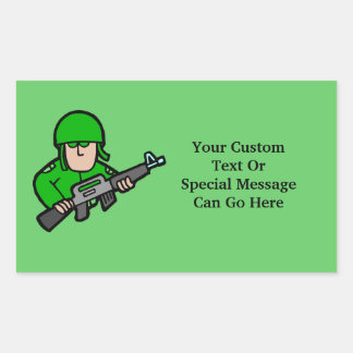 Army Military Soldier Camo Green Designer Art Rectangular Sticker