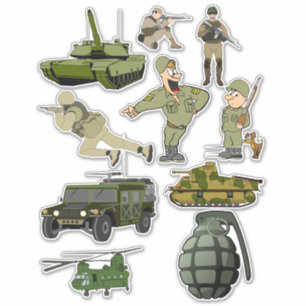 Army Military Soldiers Weapons Clipart Die Cuts