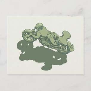 Army Motorcycle Man Postcard