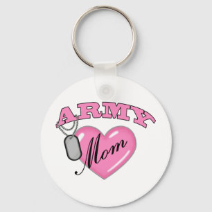 Army Mum Heart N Dog Tag Key Ring