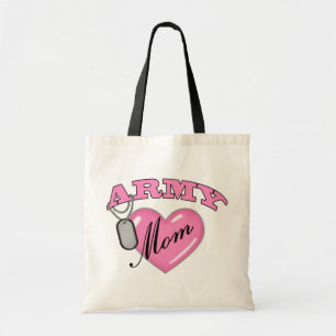 Army Mum Heart N Dog Tag Tote Bag