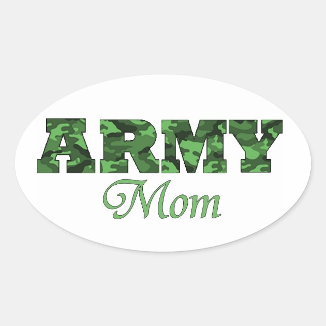 Army Mum Oval Sticker (Front)
