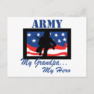 Army My Grandpa My Hero Postcard