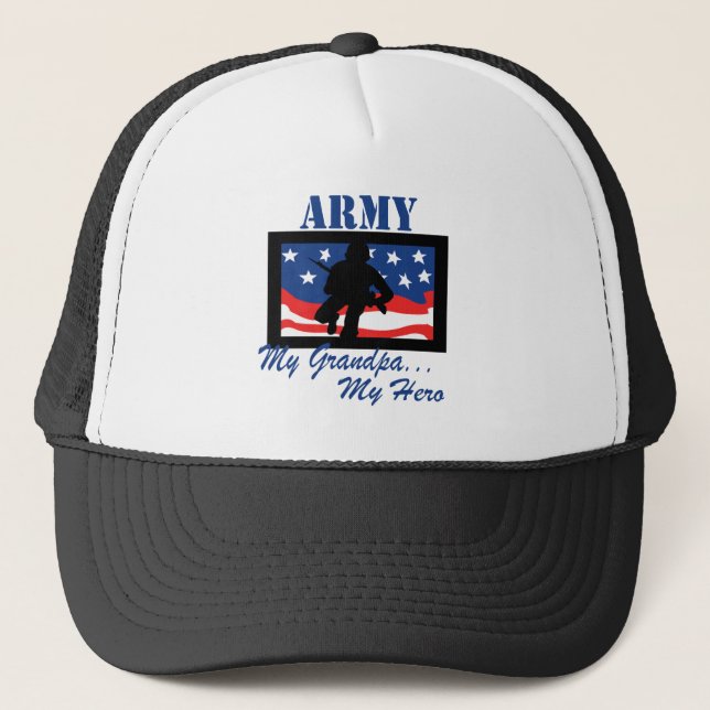 Army My Grandpa My Hero Trucker Hat (Front)