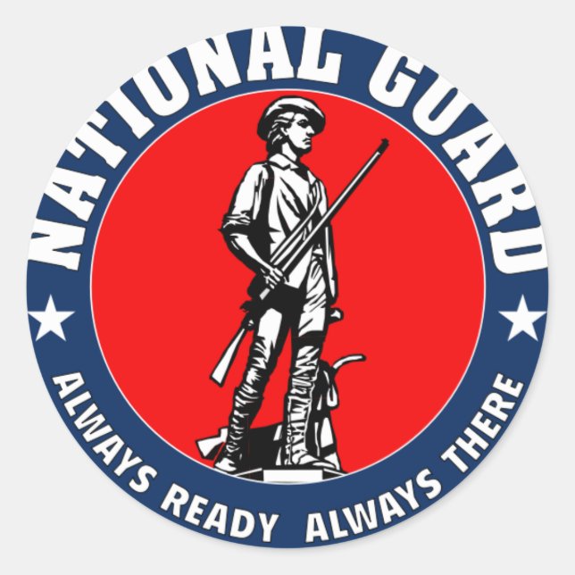 Army National Guard Military Logo Classic Round Sticker (Front)
