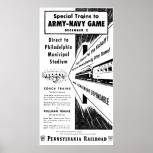 Army-Navy Game Via The Pennsylvania Railroad Poster