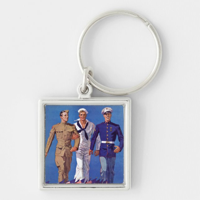 Army, Navy & Marines Key Ring (Front)