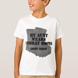 Army Niece Aunt Combat Boots T-Shirt
