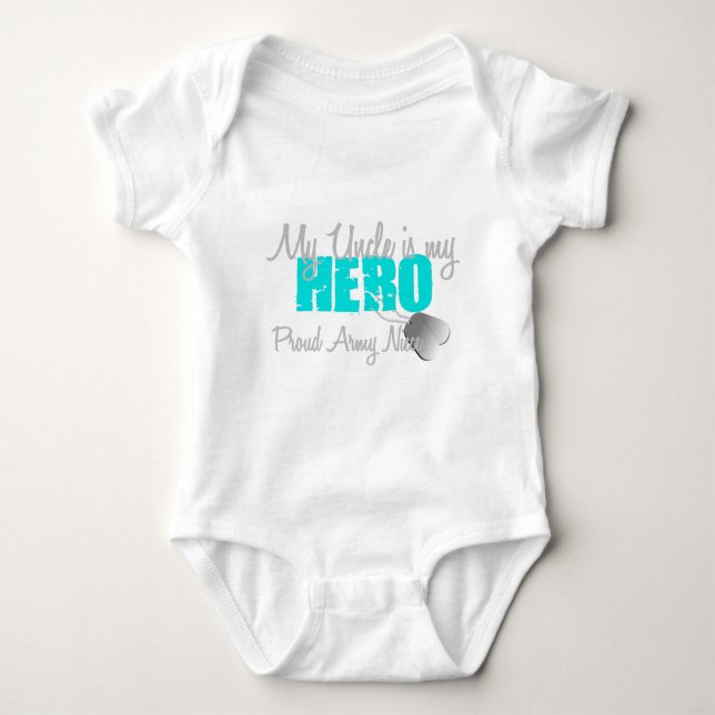 Army Niece Uncle Hero Baby Bodysuit (Front)