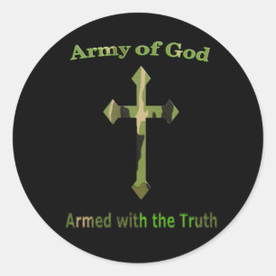 Army of God Christian products Classic Round Sticker