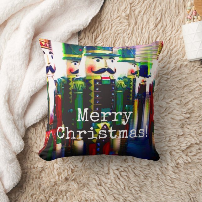 Army of Nutcrackers Seasonal Christmas Holiday Cushion (Blanket)