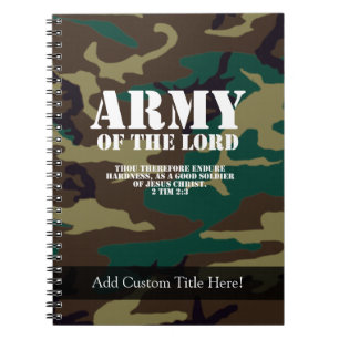 Army of the Lord, Bible Scripture Camo Notebook
