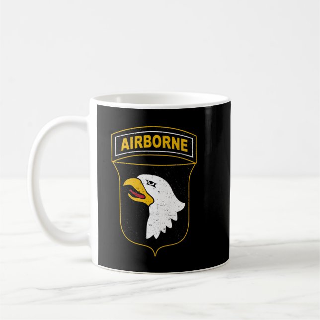 Army Parachute wings badge and US Flag airborne Coffee Mug (Left)