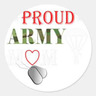 Army Paratrooper Proud Mum Apparel Airborne Dog Ta Classic Round Sticker