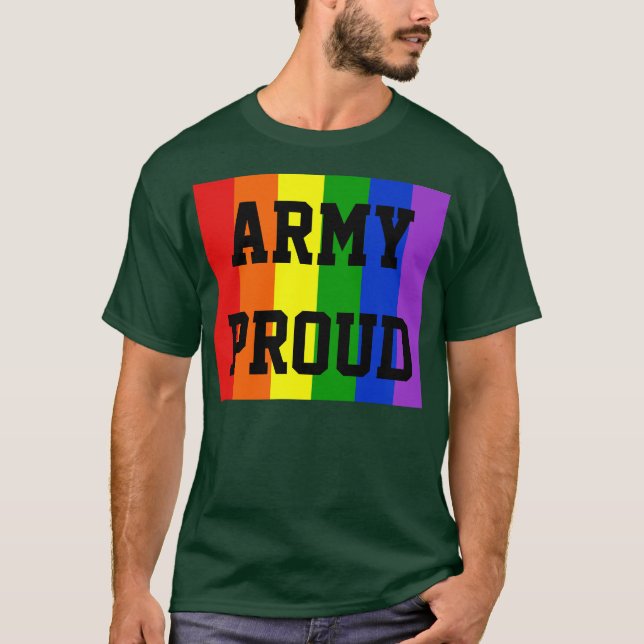 Army Proud Gay Rainbow Dark T-Shirt (Front)