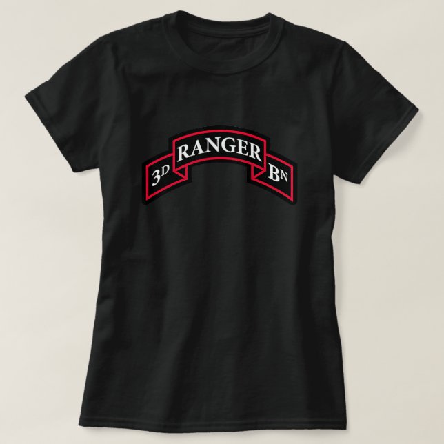 Army Ranger 3rd Ranger Battalion Scroll T-Shirt (Design Front)