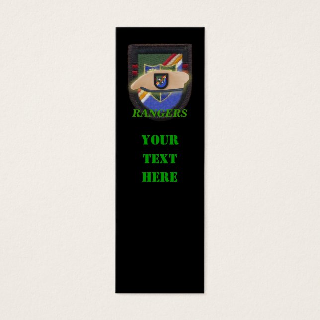 Army ranger 75th flash veteran patch bookmarkers (Front)