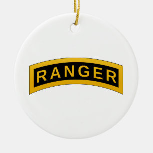 Army RANGER Military Symbol - back PERSONALIZED Ceramic Ornament