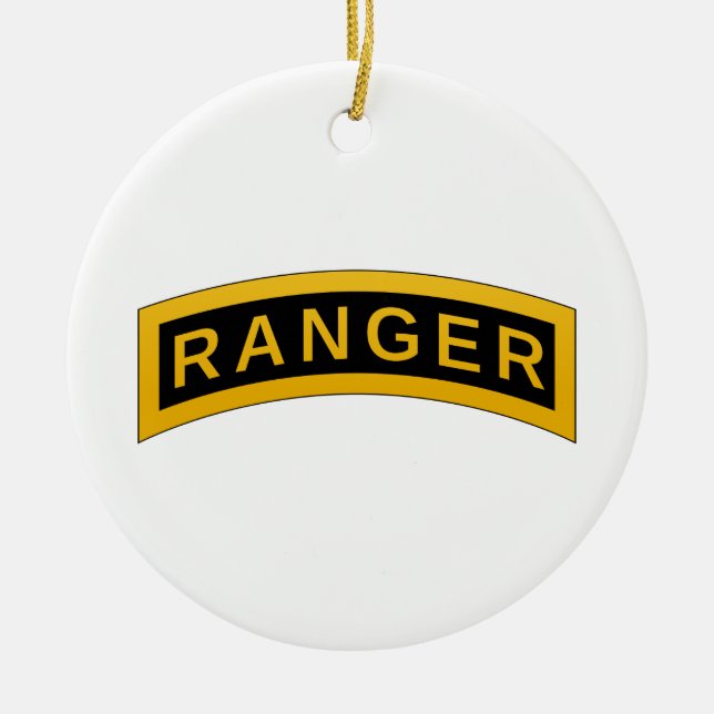 Army RANGER Military Symbol - back PERSONALIZED Ceramic Ornament (Front)