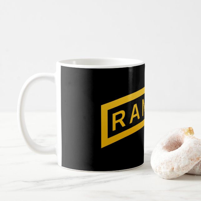 Army RANGER Military Symbol Text Design Coffee Mug (With Donut)