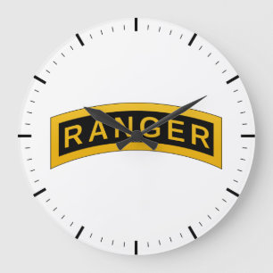 Army RANGER Military Symbol Text Design Large Clock