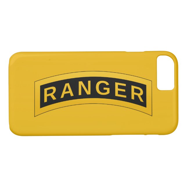 Army RANGER Military Symbol Text Design on yellow Case-Mate iPhone Case (Back (Horizontal))