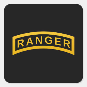 Army RANGER Military Symbol Text Design Square Sticker
