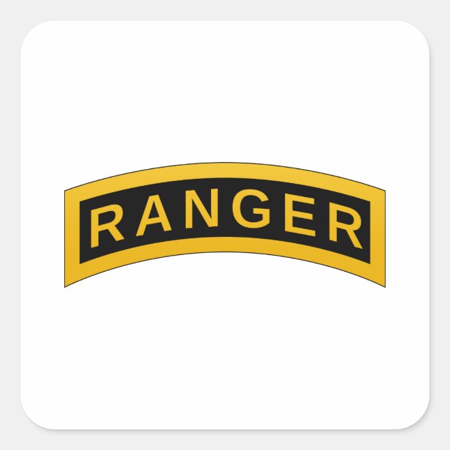 Army RANGER Military Symbol Text Design Square Sticker (Front)