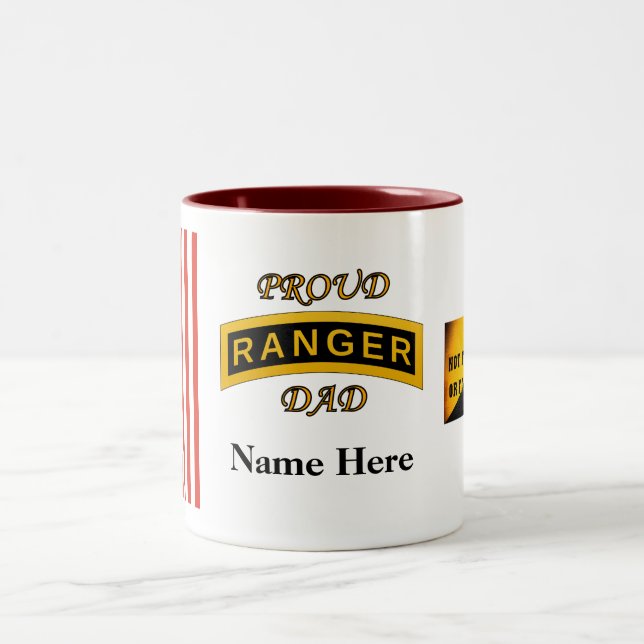 Army Ranger School Tab - Proud Dad - Two-Tone Mug (Center)