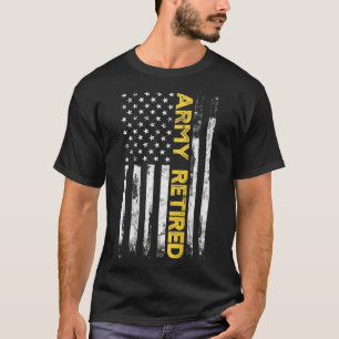 Army Retired Military U.S. Army Thin Gold Line Ame T-Shirt