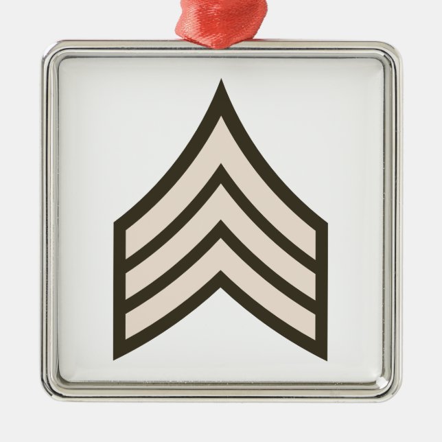 Army Sergeant rank Metal Ornament (Front)