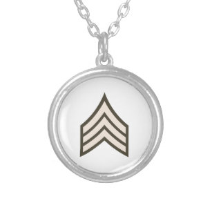 Army Sergeant rank Silver Plated Necklace